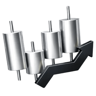 3D-icoon van een candlestick-handelsgrafiek op de over-ons-pagina van BackMyMoney